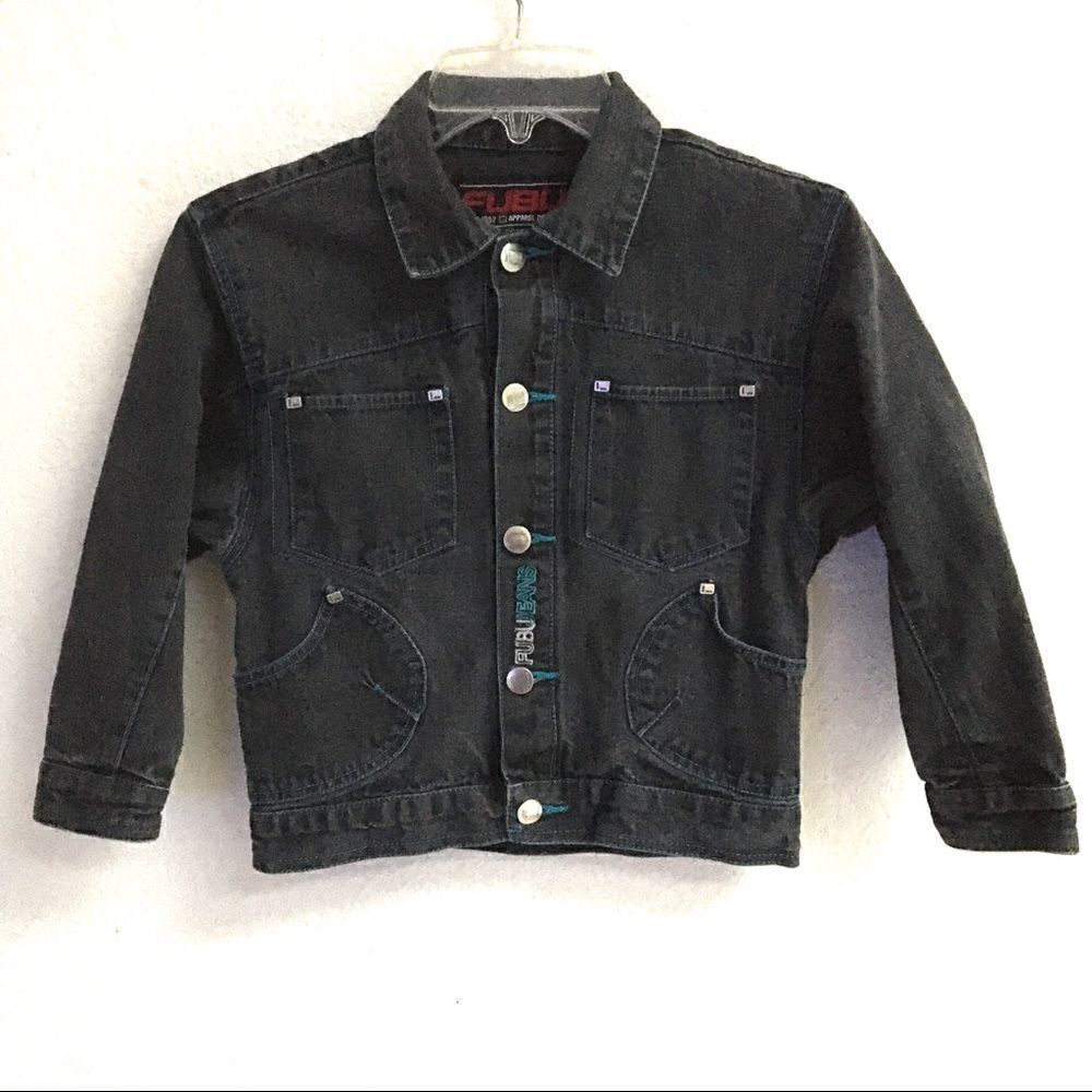 Fubu“the collection” faded black denim jacket M/5